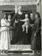 Piero della Francesca madonna and chold enthroned between four angels Spain oil painting artist